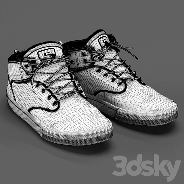 Winter sneakers Globe Motley Mid 3DSMax File - thumbnail 4