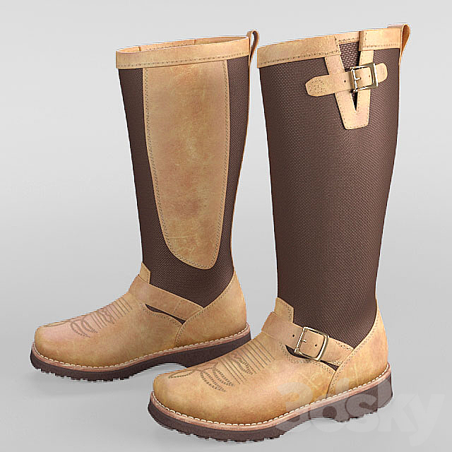 WOMEN’S 15 “TAN RODEO SNAKE BOOTS 3DSMax File - thumbnail 1