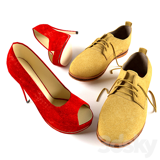 Women’s and men’s shoes 3DS Max Model - thumbnail 3