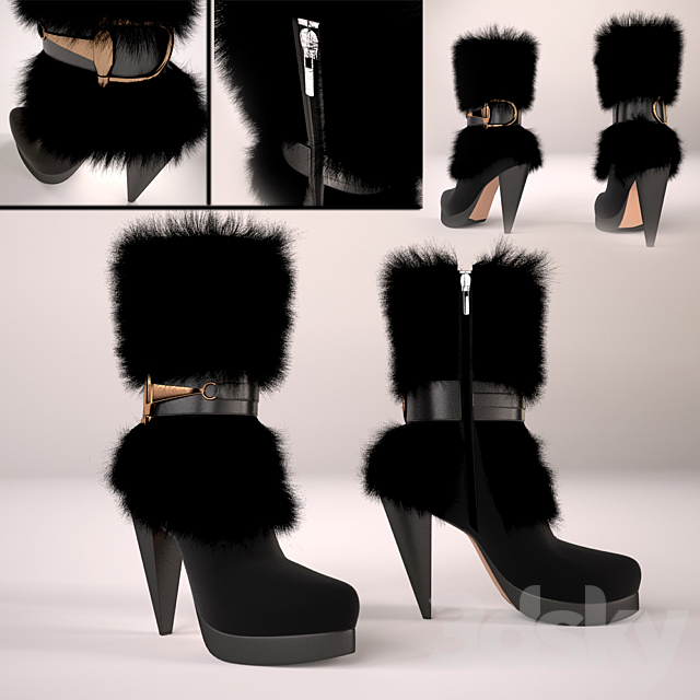 Women’s boots 3ds Max - thumbnail 1