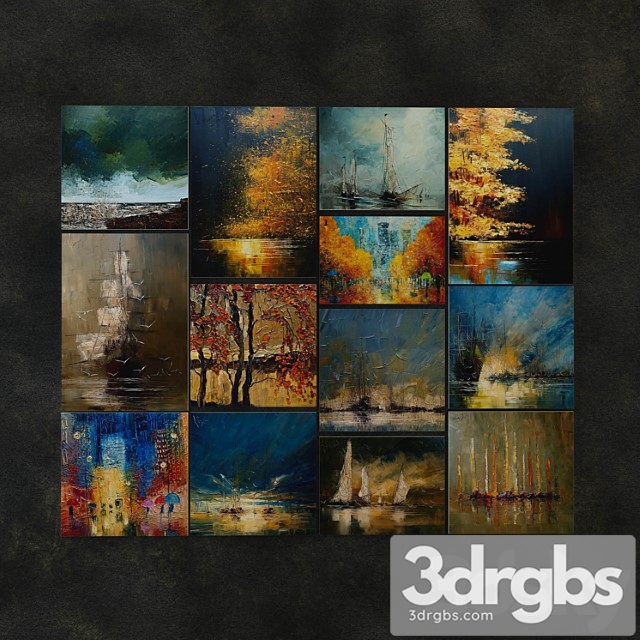 13 Large Paintings by Justin Copenia 3dsmax Download - thumbnail 1