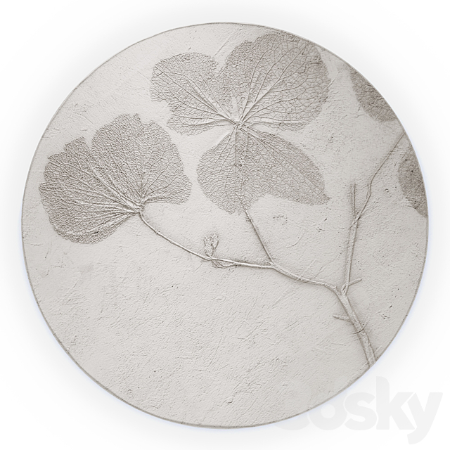 144 Flower plaster panel 3ds Max - thumbnail 1