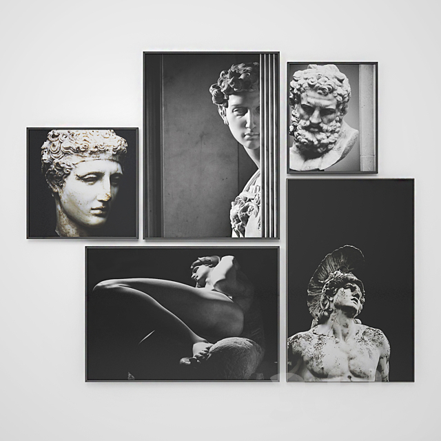 A modern collection of photographs of antique sculptures 3DS Max Model - thumbnail 2