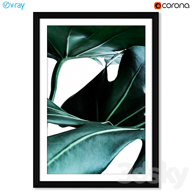 A series of posters with a Monster plant (Monstera) 3ds Max - thumbnail 2