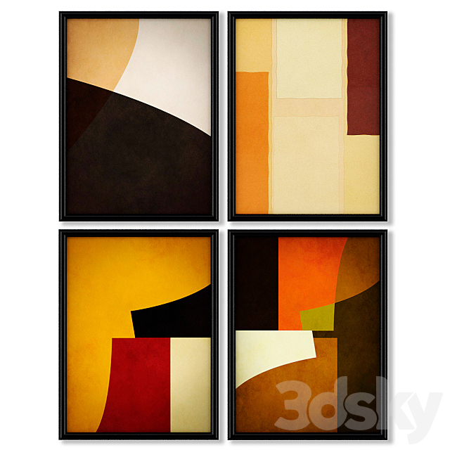 A series of posters with geometric figures. 3ds Max - thumbnail 1