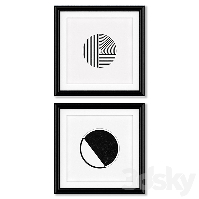 A series of posters with geometric figures. 3DSMax File - thumbnail 2