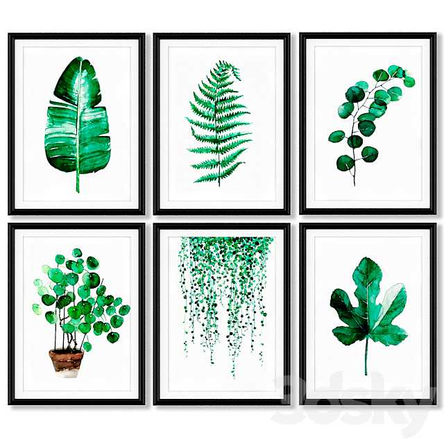 A series of posters with tropical plants. 3ds Max - thumbnail 1