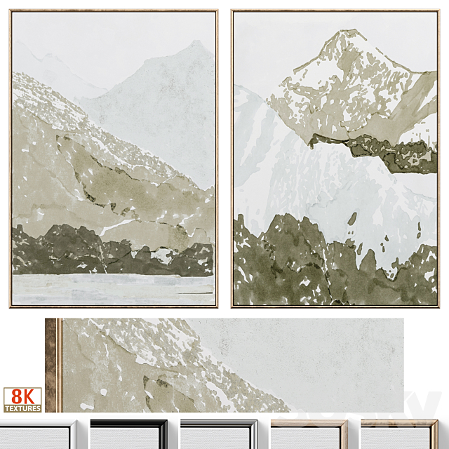 Abstract Mountain Landscape Wall Art C-717 3ds Max - thumbnail 1