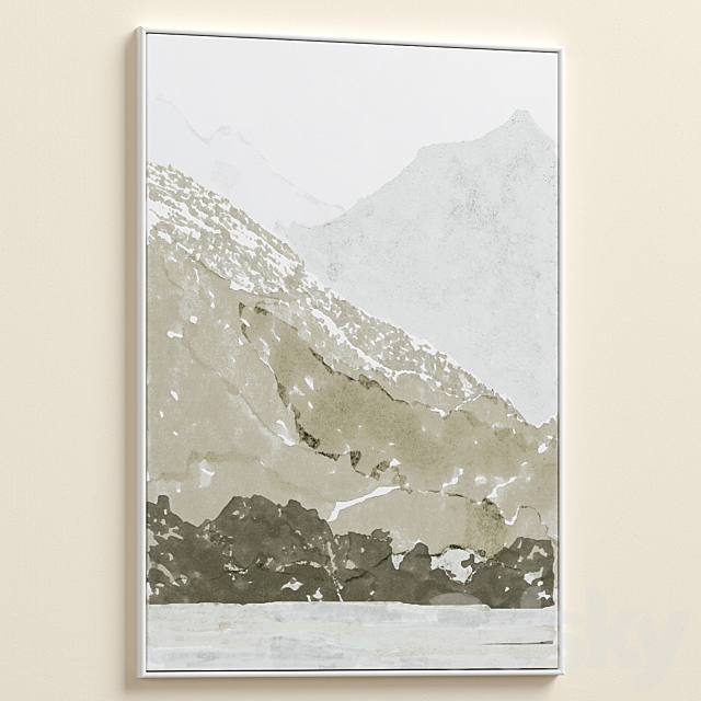 Abstract Mountain Landscape Wall Art C-717 3ds Max - thumbnail 2