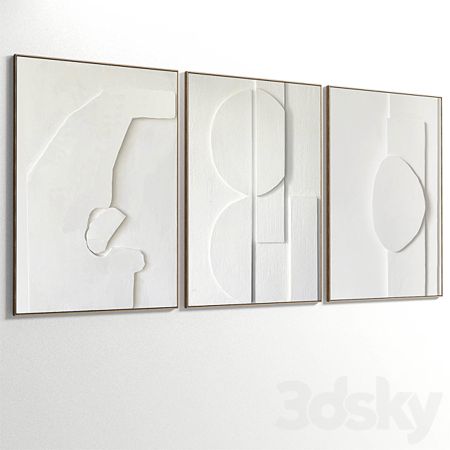 Abstract Painting Set of 3 pieces – No 19 3ds Max - thumbnail 2