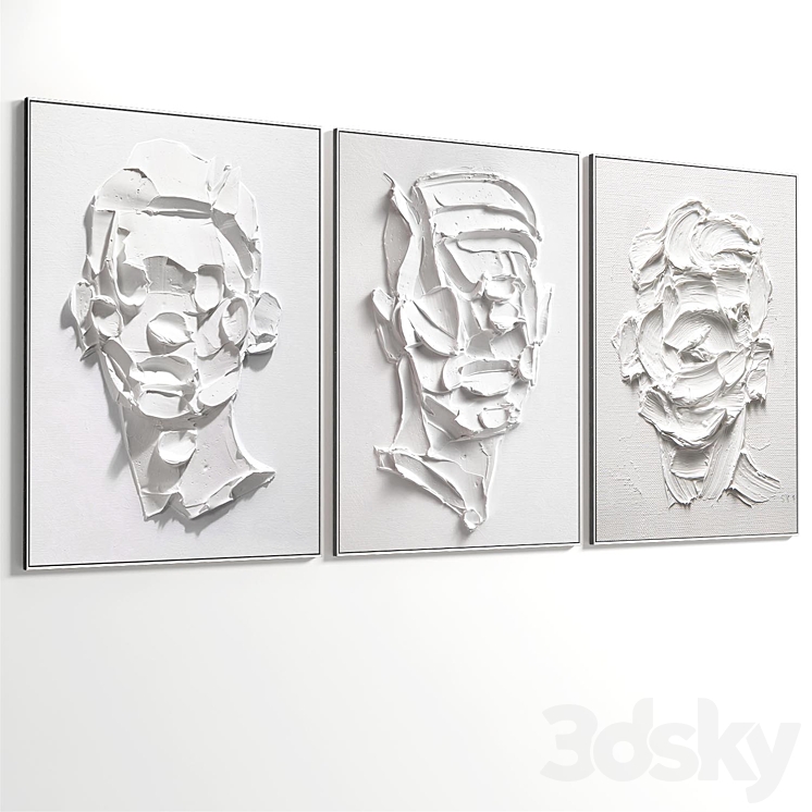 Abstract Painting Set of 3 pieces – No 29 3DS Max Model - thumbnail 2