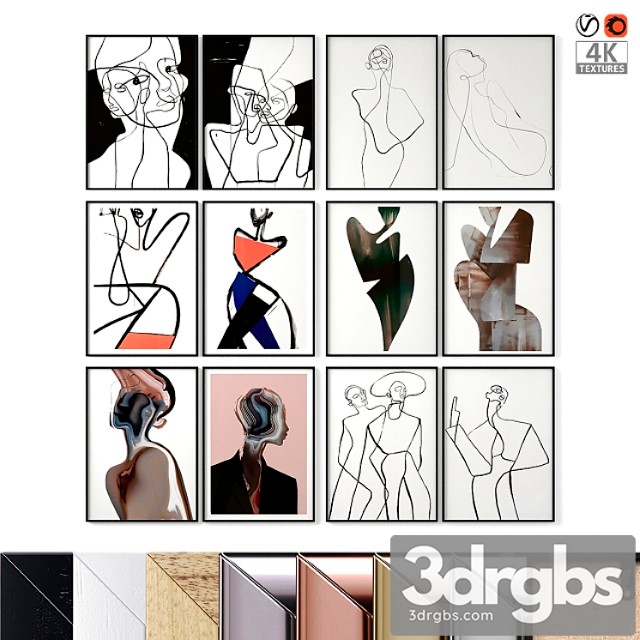 Abstract posters with female silhouettes - thumbnail 1