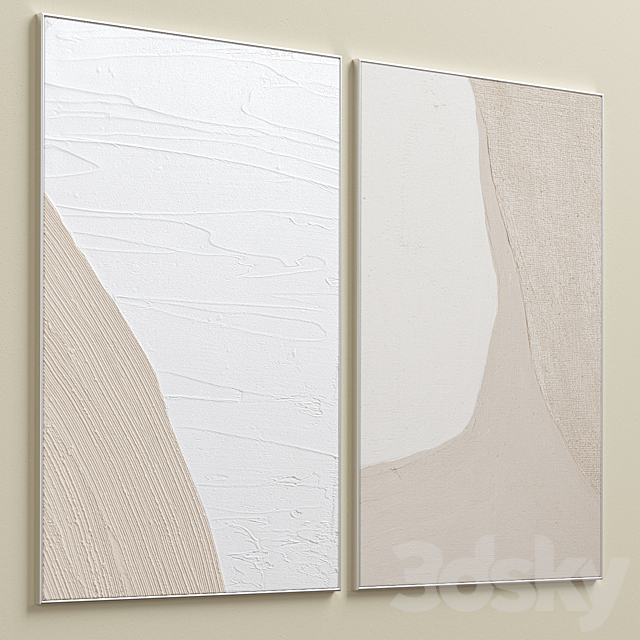 Abstract Textural Plaster Wall Art C-276 3DS Max Model - thumbnail 3