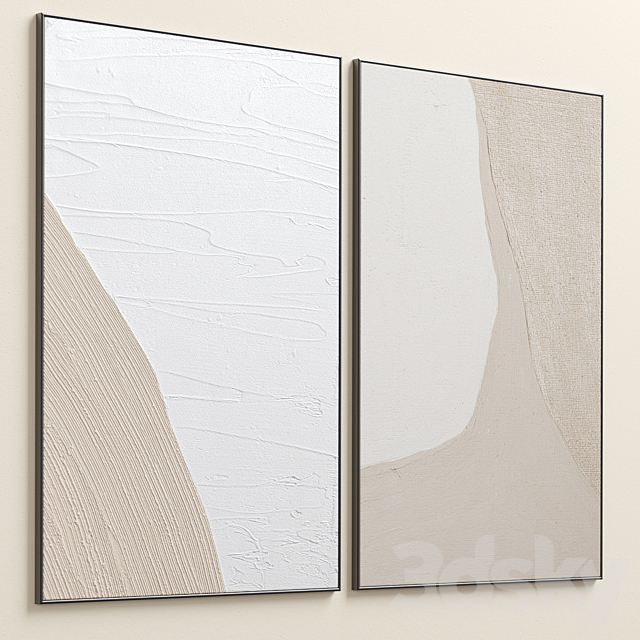 Abstract Textural Plaster Wall Art C-276 3DS Max Model - thumbnail 4