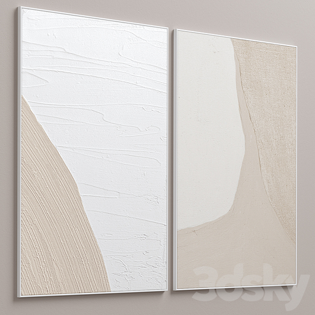 Abstract Textural Plaster Wall Art C-276 3DS Max Model - thumbnail 5