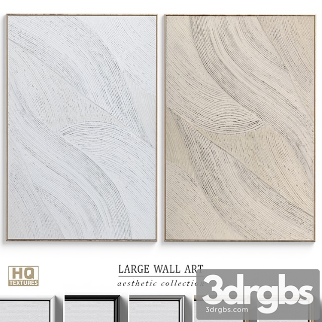 Abstract textural plaster wall art c-364 3dsmax Download - thumbnail 1