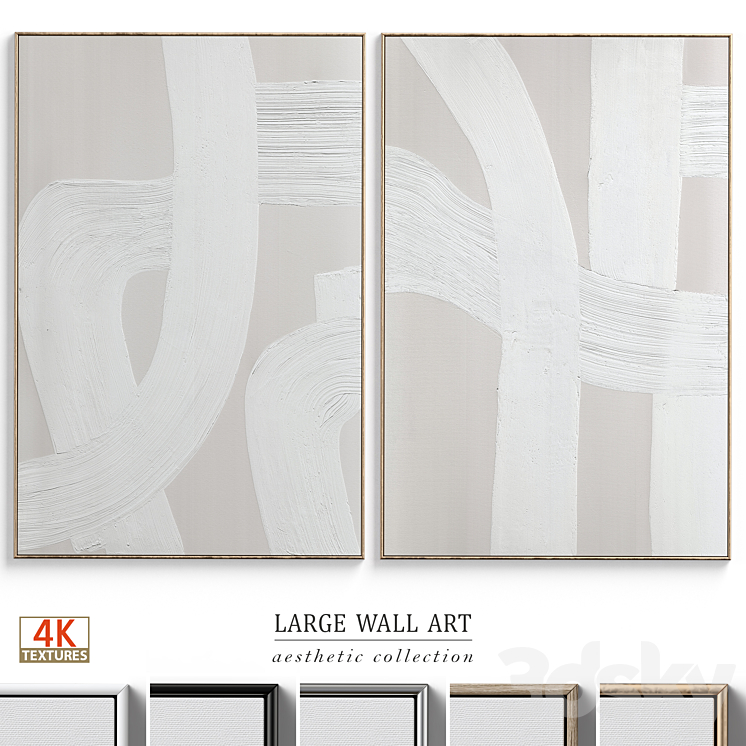 Abstract Textural Plaster Wall Art C-399 3DS Max Model - thumbnail 1