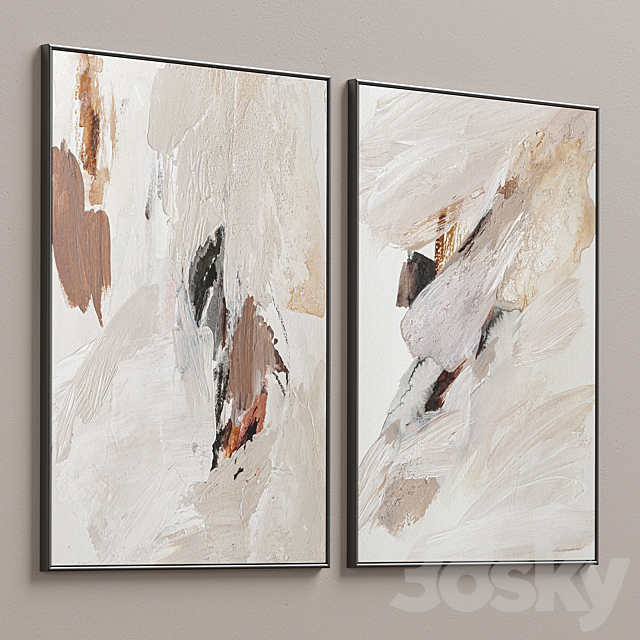 Abstract Textural Wall Art C-361 3DS Max Model - thumbnail 5