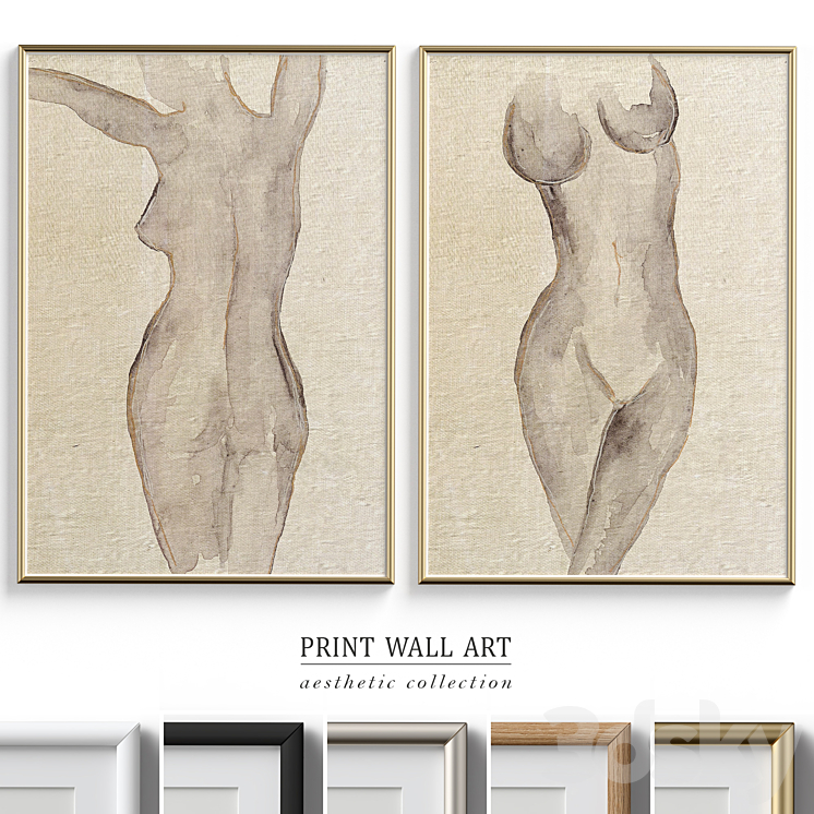 Abstract Woman Figure Wall Art P-562 3DS Max Model - thumbnail 3