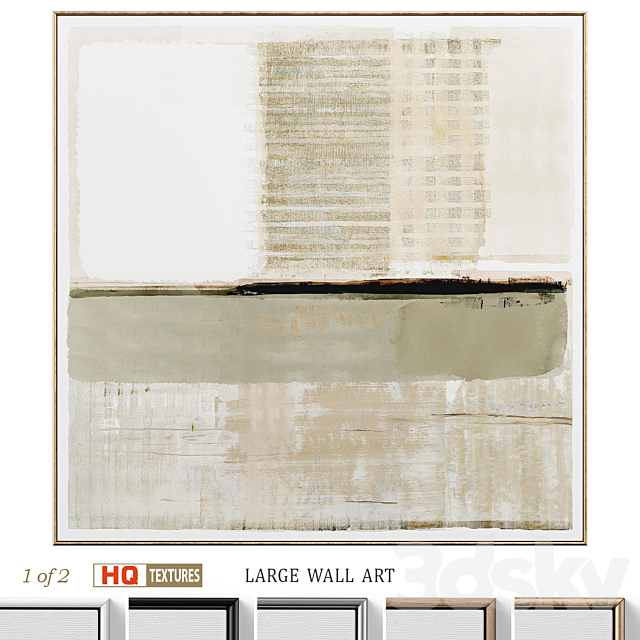 Accent Large Abstract Textural Wall Art C-930 3ds Max - thumbnail 1