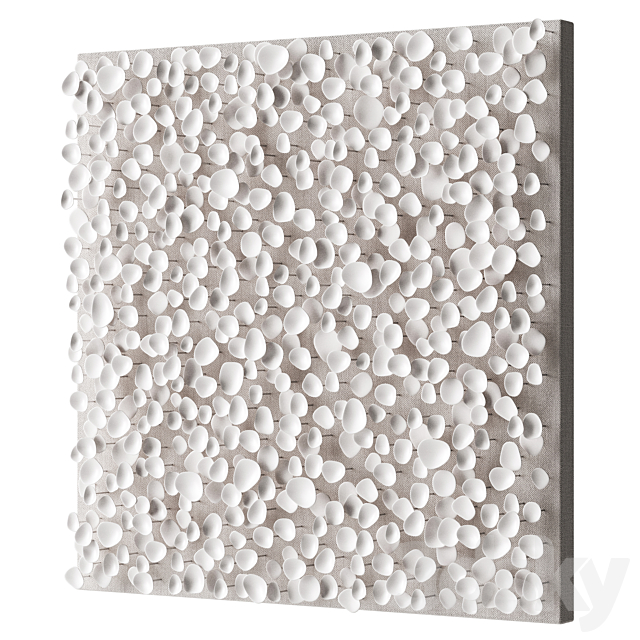 Art canvas with white petals 3ds Max - thumbnail 1