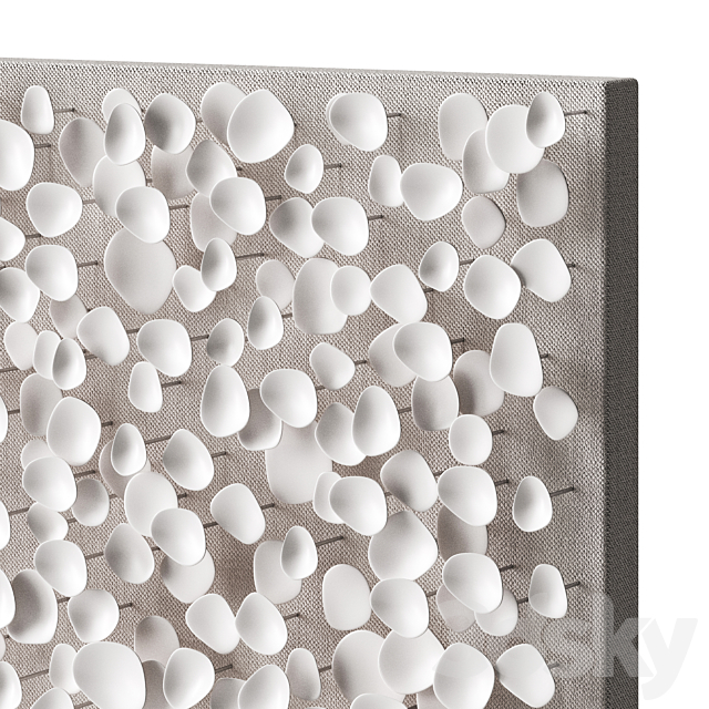 Art canvas with white petals 3ds Max - thumbnail 2