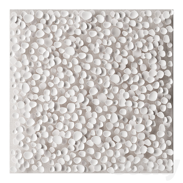 Art canvas with white petals 3ds Max - thumbnail 3