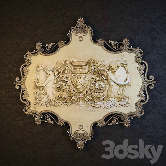 Bas-relief in the frame 3DS Max Model - thumbnail 1