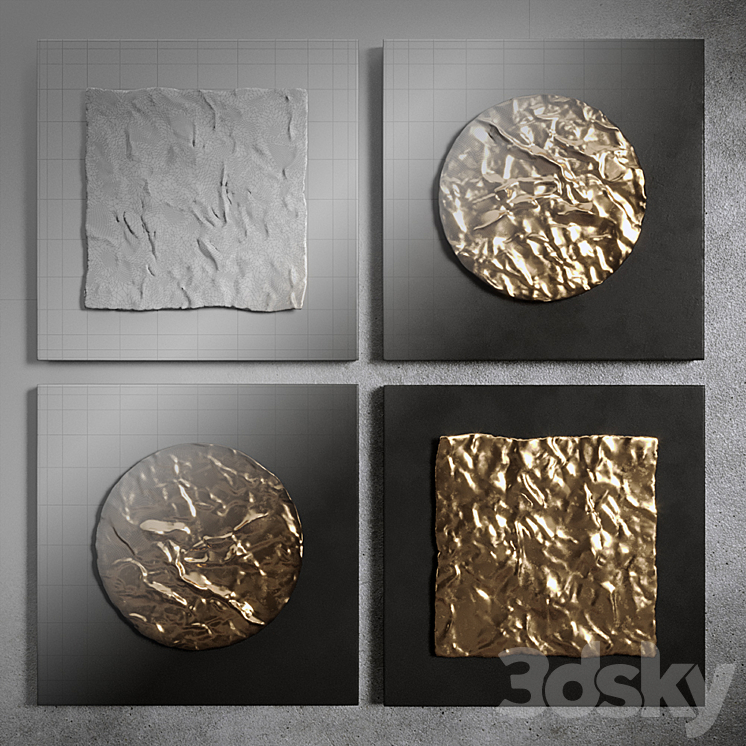 Boaz metal wall decor 3DS Max - thumbnail 2