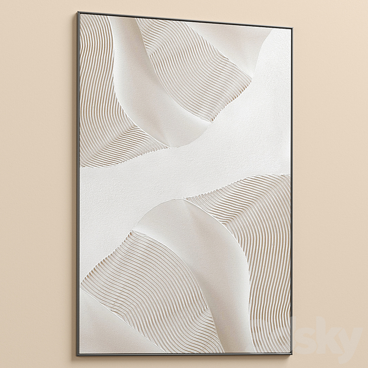 Bohemian Relief Plaster Wall Art C-610 3DS Max Model - thumbnail 2