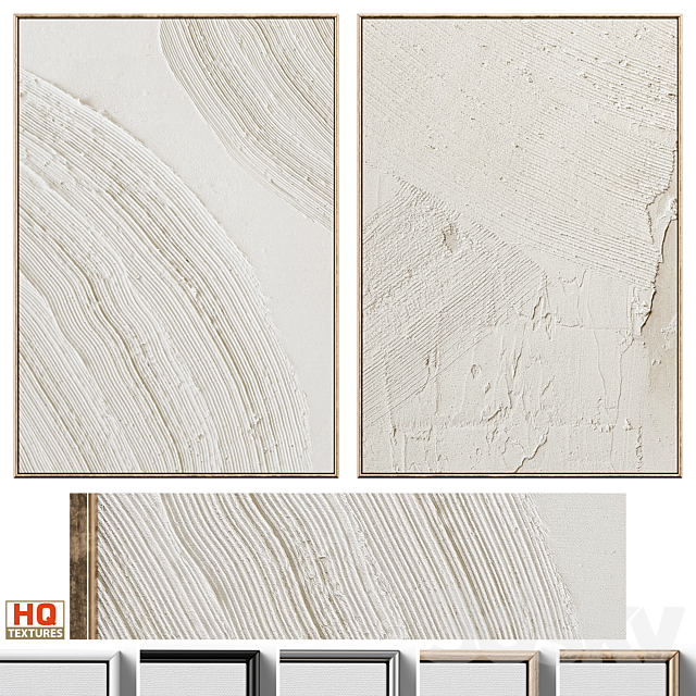 Boho Beige Relief Plaster Wall Art C-625 3ds Max - thumbnail 1