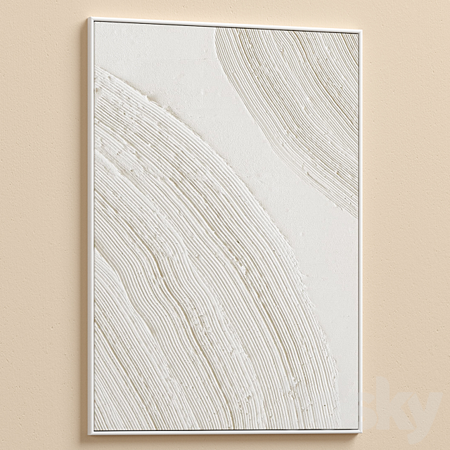 Boho Beige Relief Plaster Wall Art C-625 3ds Max - thumbnail 2