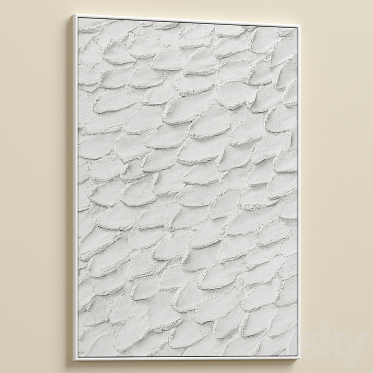 Boho Gray Relief Plaster Wall Art C-677 3DS Max Model - thumbnail 2