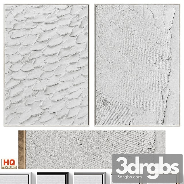 Boho gray relief plaster wall art c-677 - thumbnail 1