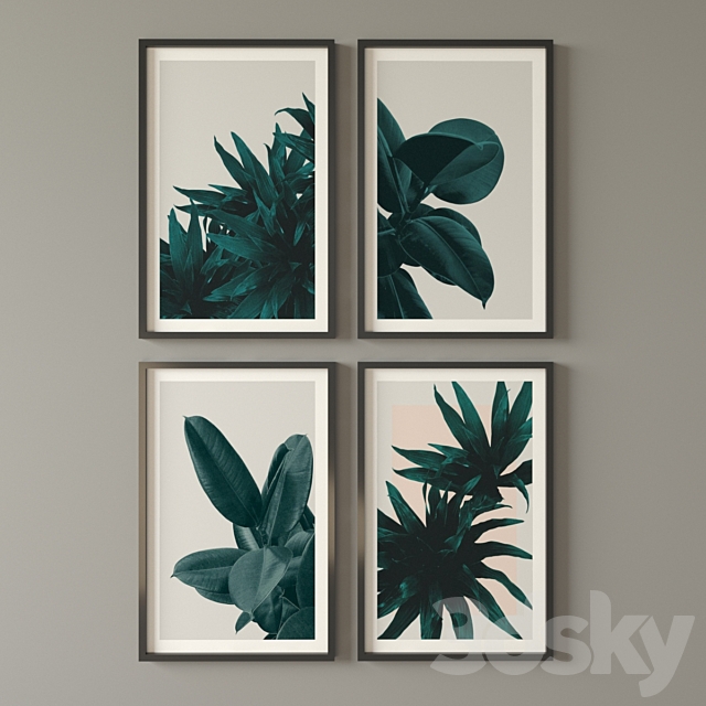 Botanical theme paintings 2 3ds Max - thumbnail 2