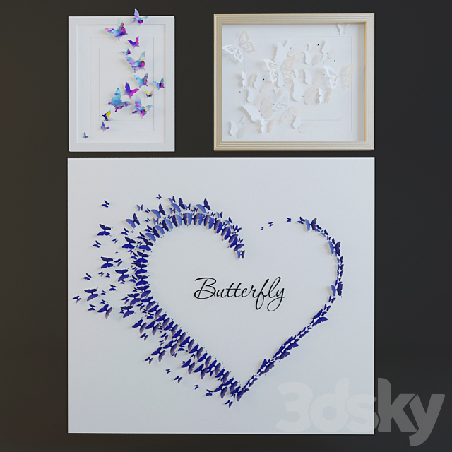 Butterfly decor 3ds Max - thumbnail 1