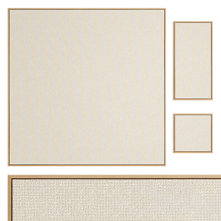 Canvas with wooden frame ZARA HOME 3DS Max Model - thumbnail 1