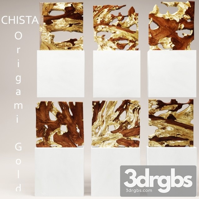 Chista Origami Gold 3dsmax Download - thumbnail 1