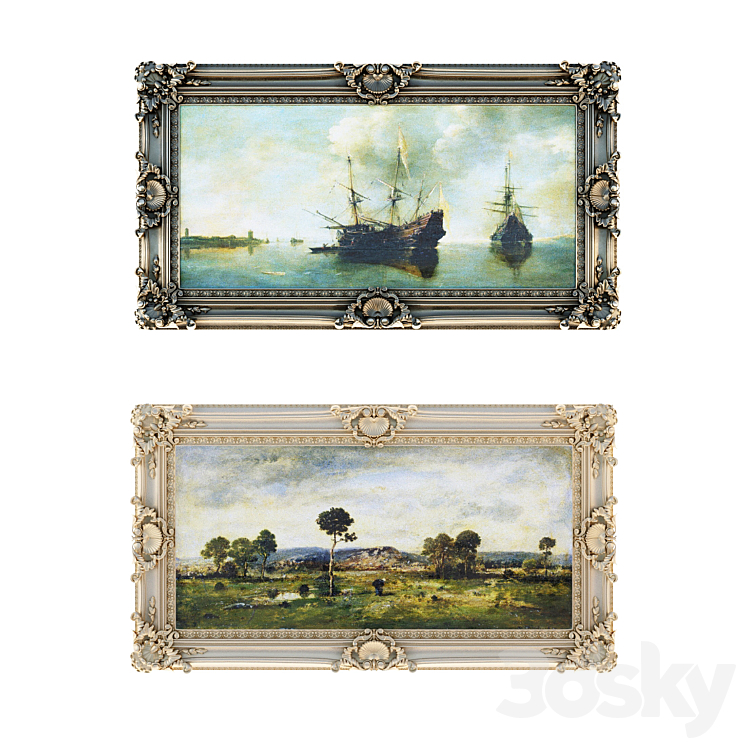 Classic baguette a frame for framing paintings and mirrors 3DS Max - thumbnail 1