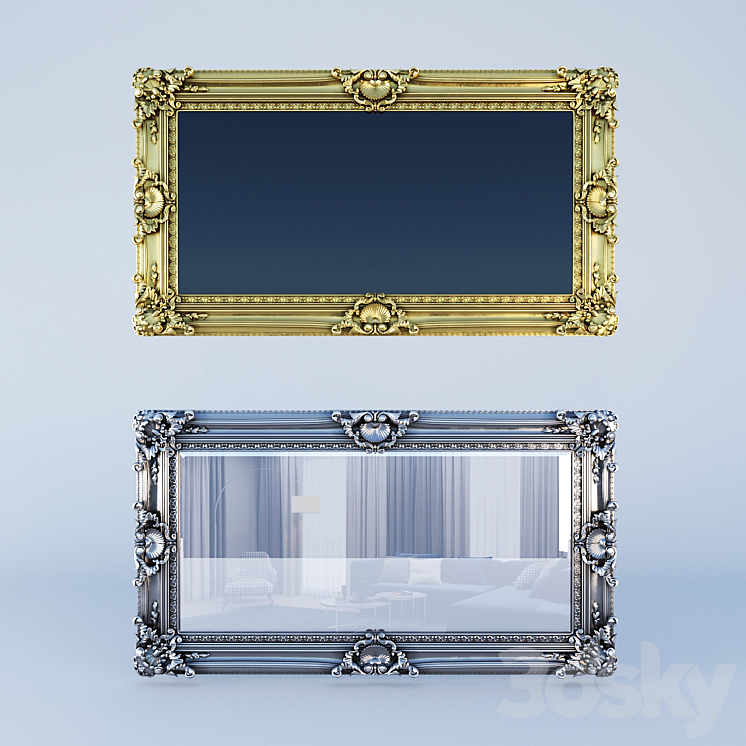 Classic baguette a frame for framing paintings and mirrors 3DS Max - thumbnail 2