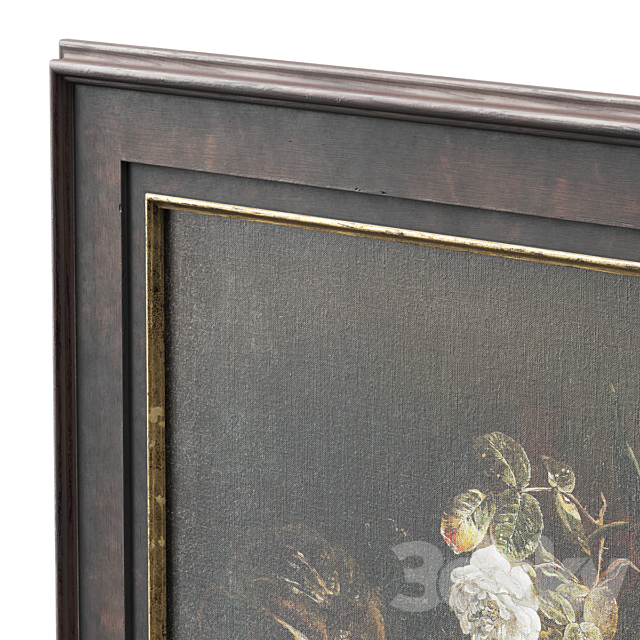 Classic frame with floral still life 3DSMax File - thumbnail 2