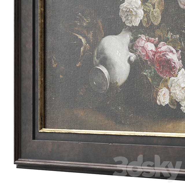 Classic frame with floral still life 3DSMax File - thumbnail 3