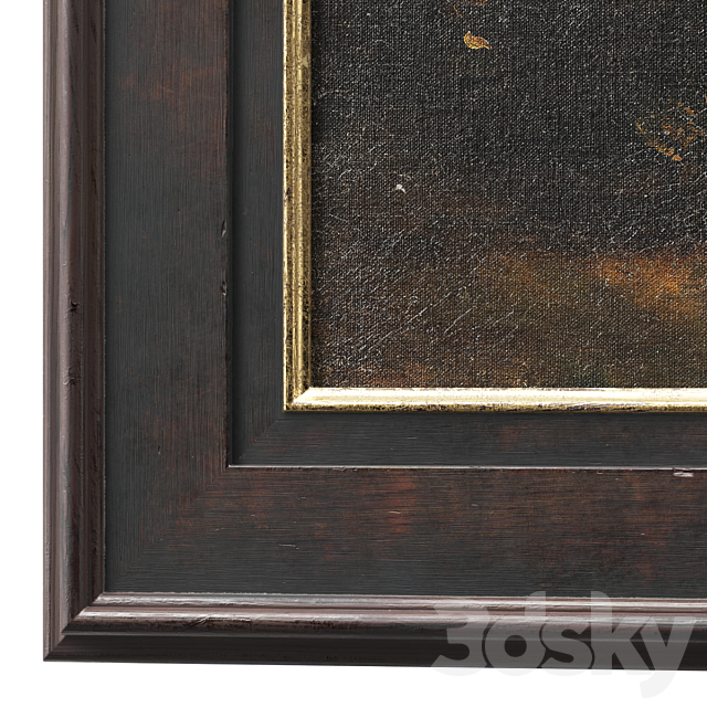 Classic frame with floral still life 3DSMax File - thumbnail 4