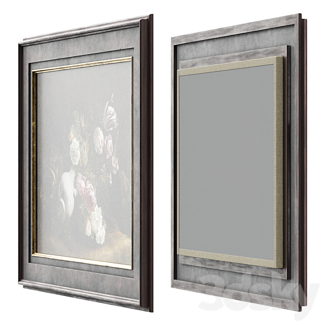 Classic frame with floral still life 3DSMax File - thumbnail 5