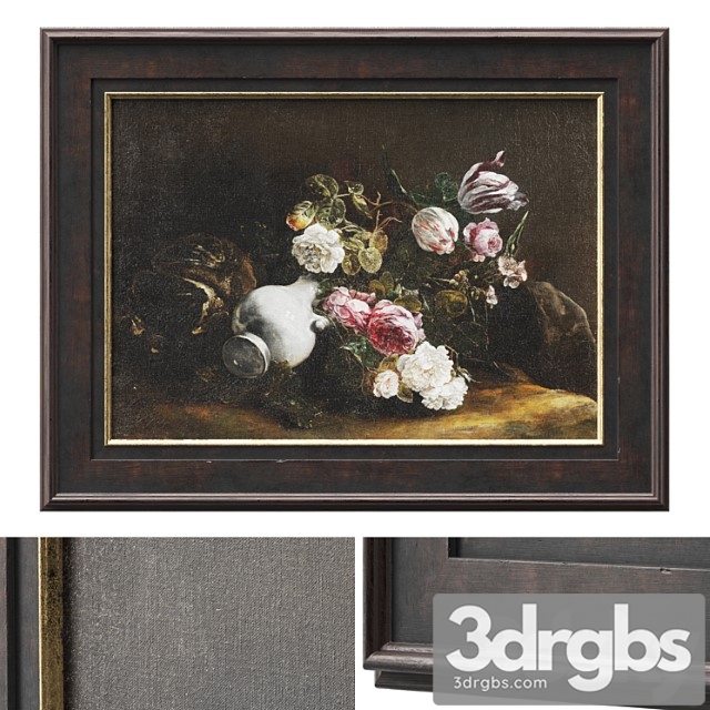 Classic Painting Still Life With Flowers 3dsmax Download - thumbnail 1