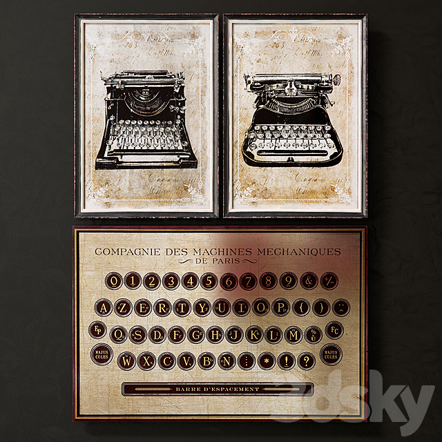 Classic Typewriters 3DS Max Model - thumbnail 1