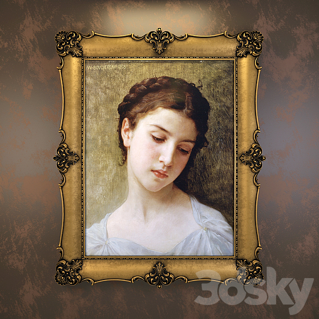 classical picture frame 3DS Max Model - thumbnail 1