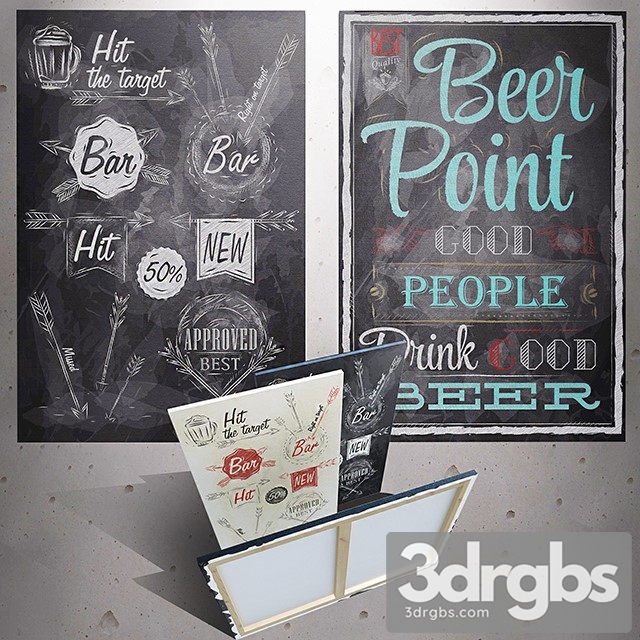 Coffee Chalk Board 3dsmax Download - thumbnail 1