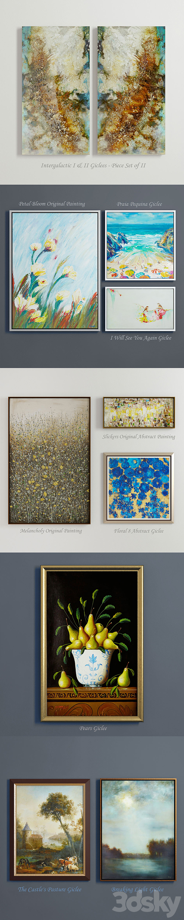 Collection of contemporary paintings (set-8) 3DSMax File - thumbnail 3