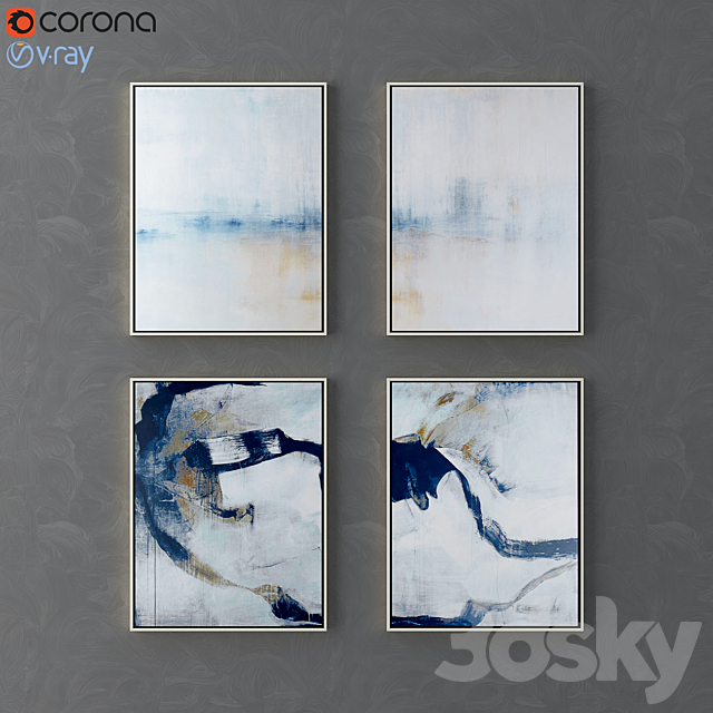 Collection of modern paintings horchow – 1 3ds Max - thumbnail 1